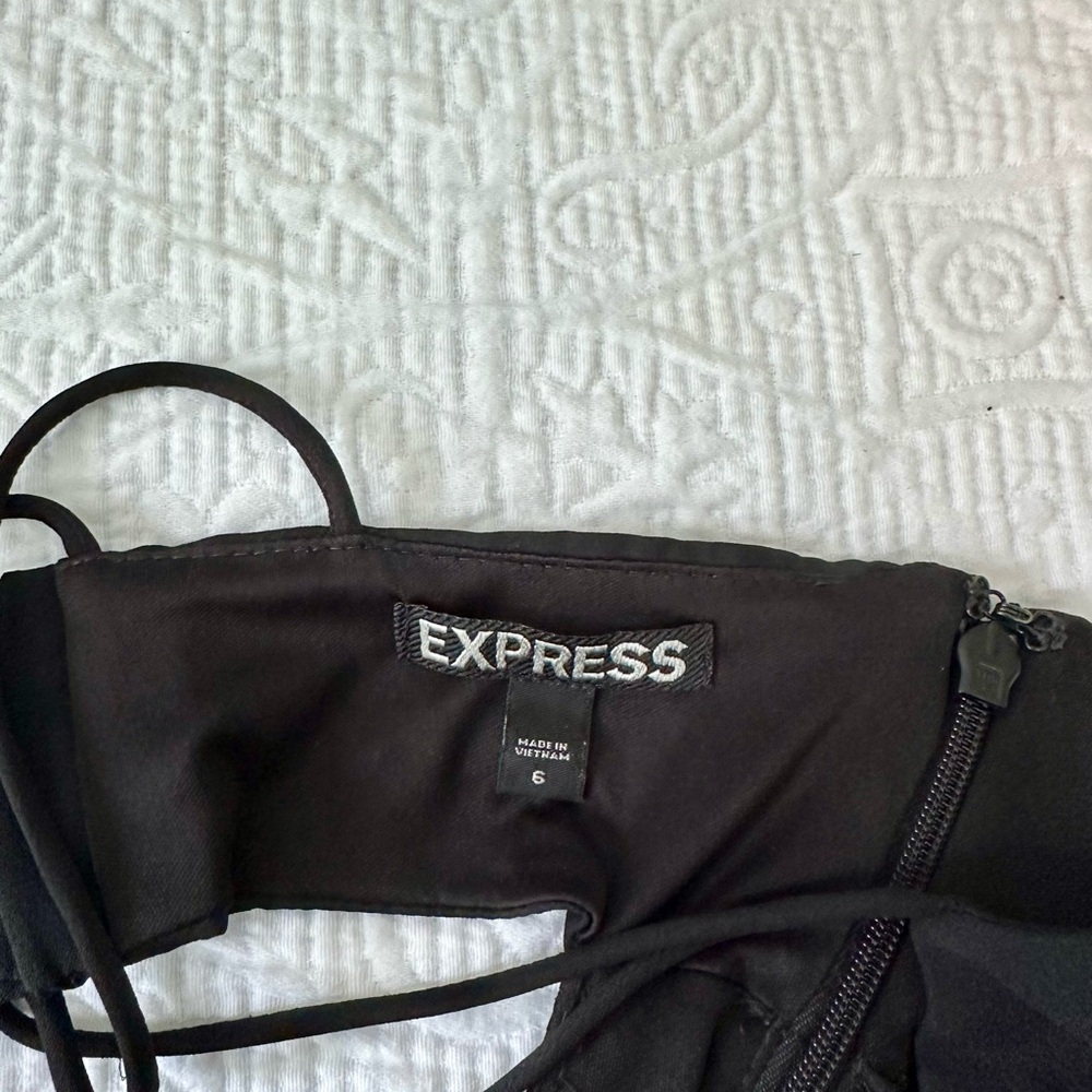 Express Black Spaghetti Strap Backless Sundress - image 5